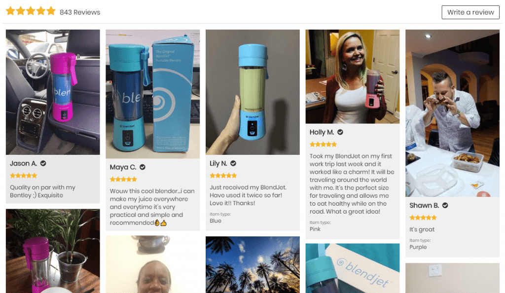 Types of social proof - product reviews