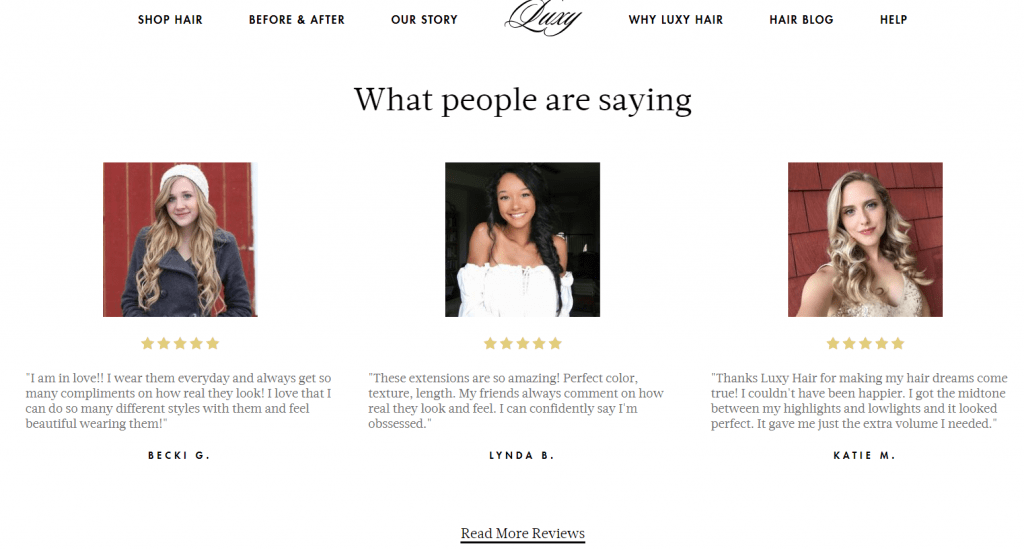 Types of social proof - testimonials