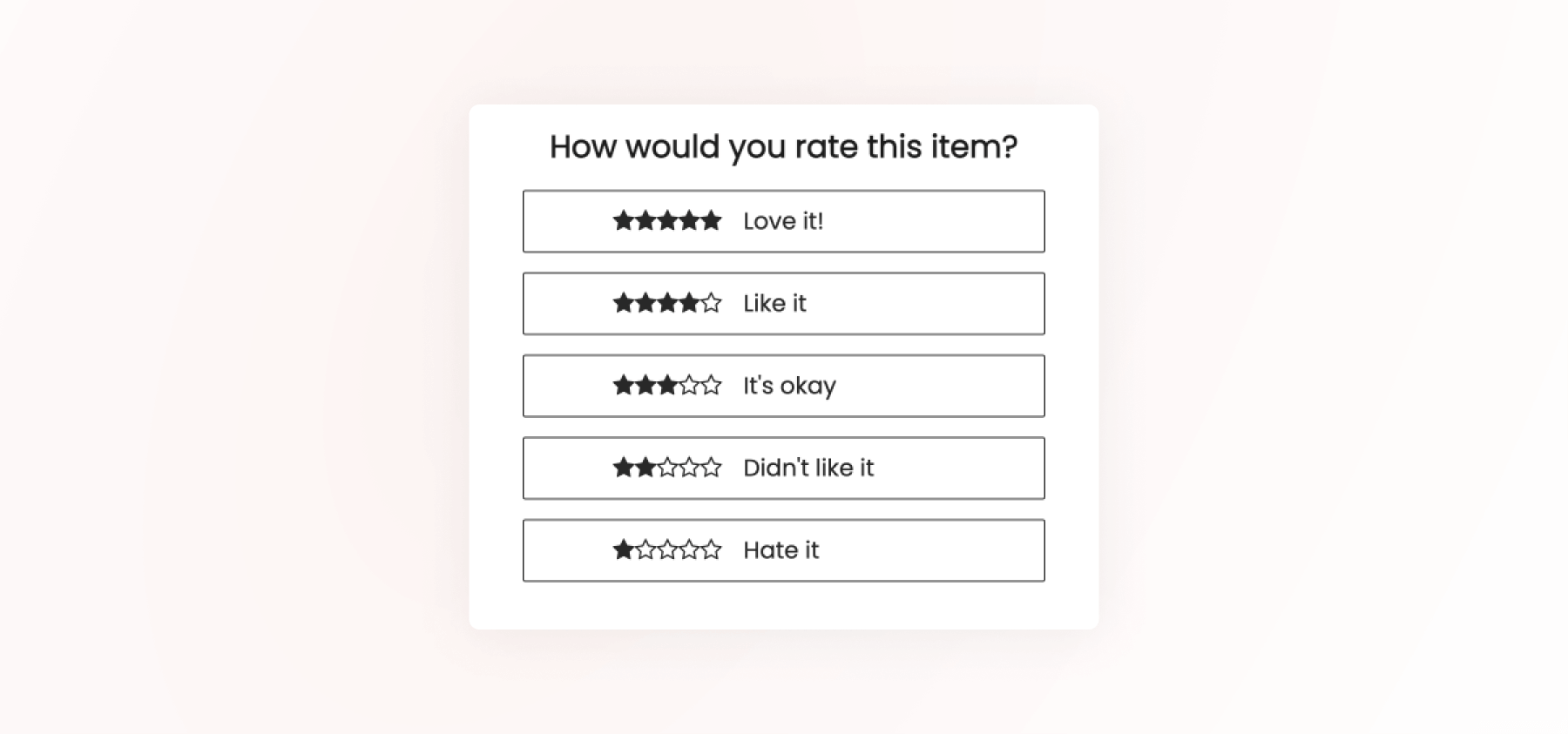 Shopify app Loox star rating review form