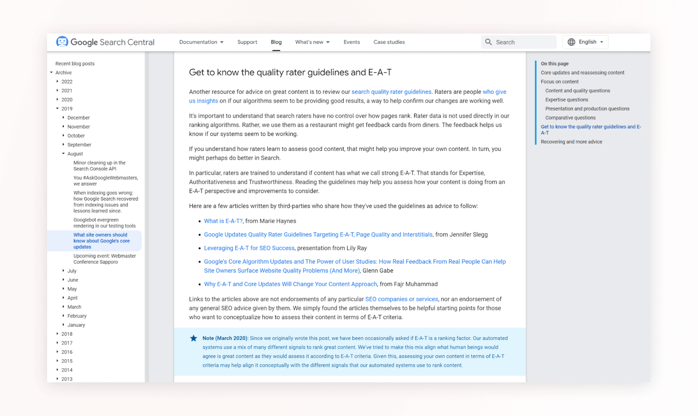 Google’s E-A-T concept to increase the quality of websites